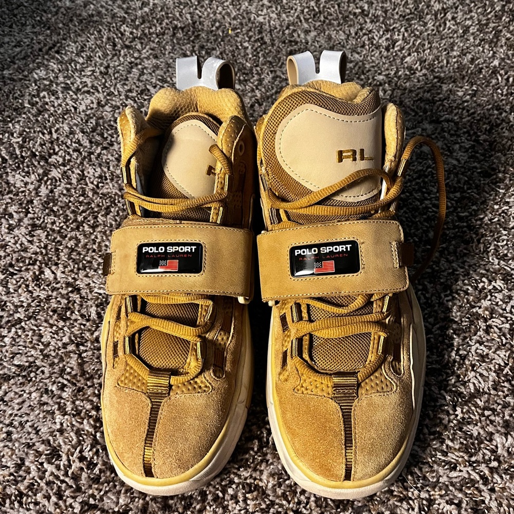 Polo Ralph Lauren PS100 Wheat Men's High Top Tan Fashion Shoes Size 12